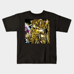 maximum sagittarius gold saint ecopop art in cosmos power Kids T-Shirt